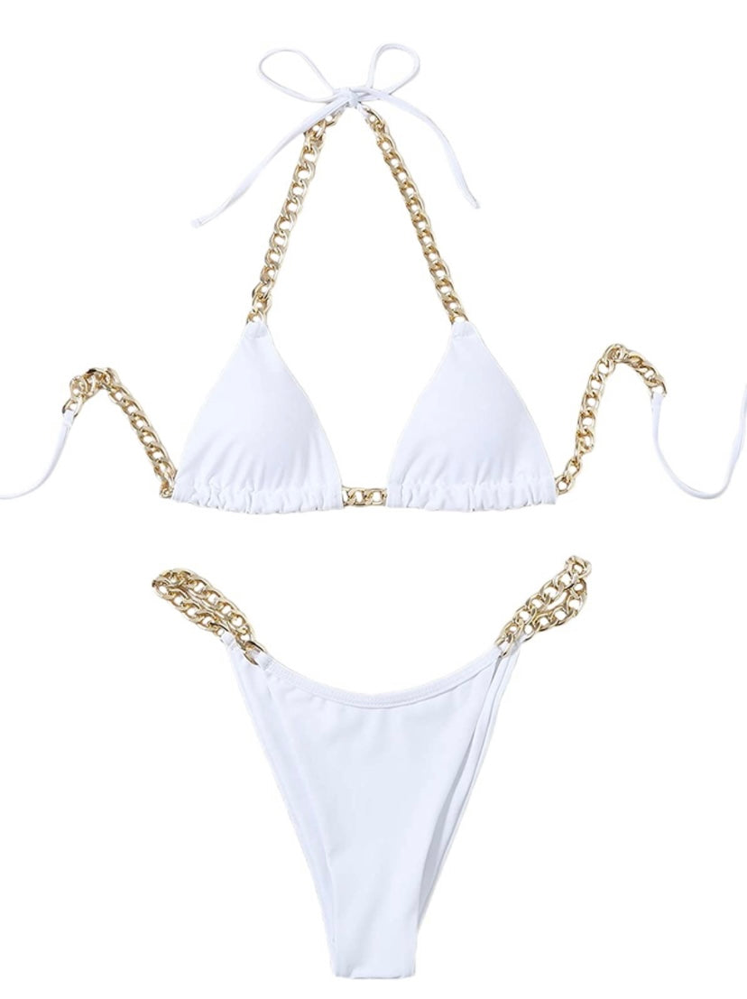 All White Party Bikini