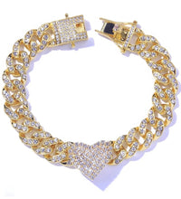 Load image into Gallery viewer, Ice Heart Cuban Link Anklet
